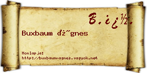 Buxbaum Ágnes névjegykártya